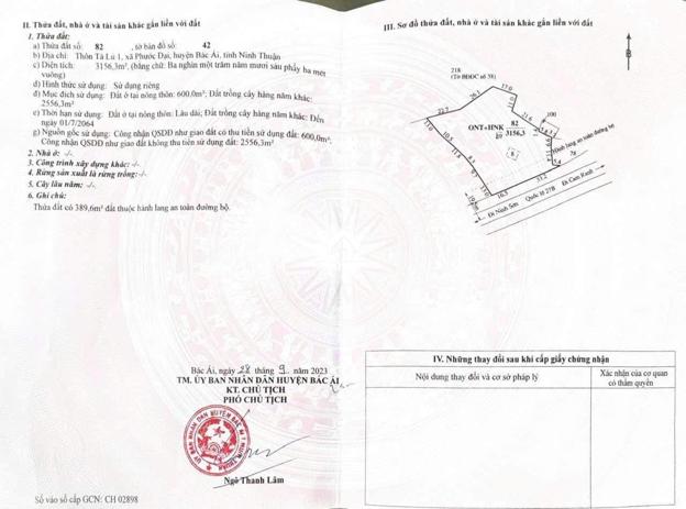 Đất Mặt Tiền QL27B Diện Tích 3156m², Có 600m² ONT Sẵn Có Tại Xã Phước Đại, Huyện Bác Ái, Ninh Thuận.