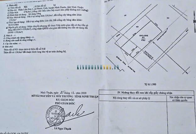 Đất Thổ Cư 2 Mặt Tiền Đường TL708 và Vành Đai Phía Tây - Liên Sơn 1, Phước Vinh, Ninh Phước, Ninh Thuận.